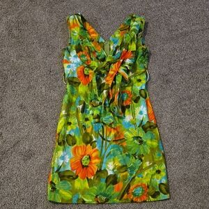 Kehaulani Hawaii Tropical Floral Sleeveless Dress Colorful